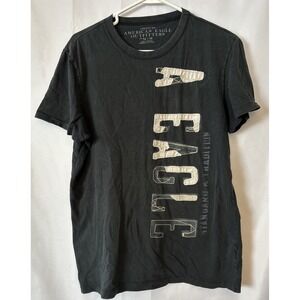 American Eagle Men's Shirt Med Athletic Fit LOGO material Applique Vertical